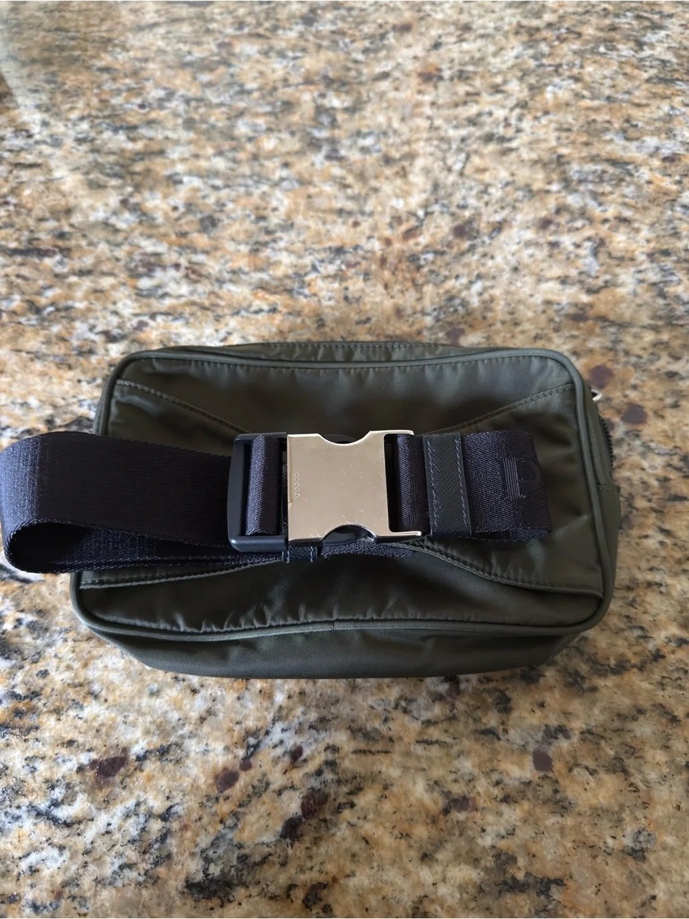 Prada Olive Nylon Belt Bag with Black Strap - Picture 2 of 6